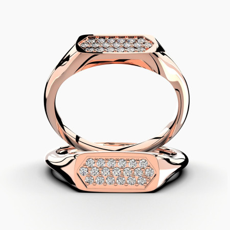 Rectangle Signet Diamond Ring