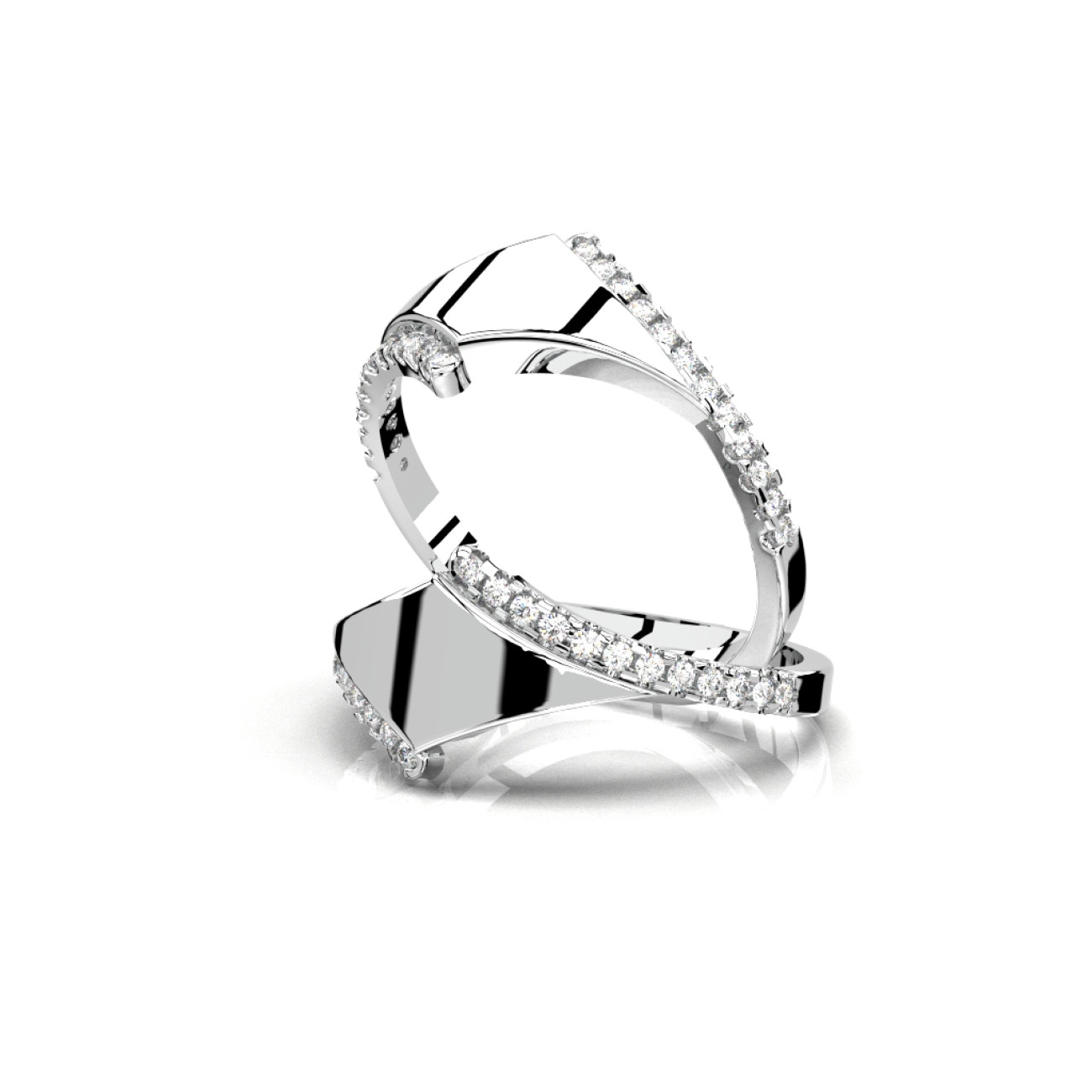 Torqued Diamond Ring